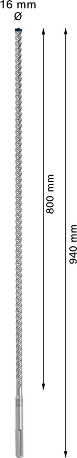 EXPERT SDS max-8X Hamerboor 16 x 800 x 940 mm