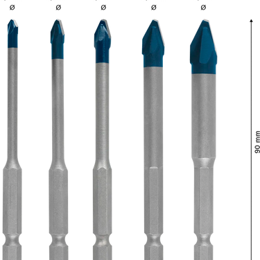 EXPERT HEX-9 Hard Ceramic Boorset 4–10 mm, 90 mm