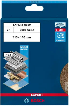 EXPERT N880 Vliespad Voor Handmatig Schuren 115 x 140 mm, Grof A