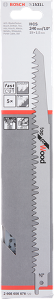 Bosch S 1531 L Reciprocityzaagblad