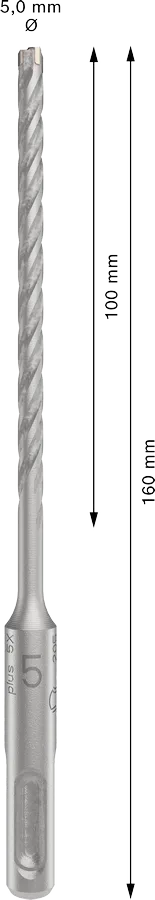 PRO SDS plus-5X Hamerboor, 5 x 100 x 160 mm