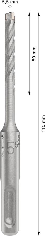 PRO SDS plus-5X Hamerboor, 5,5 x 50 x 110 mm