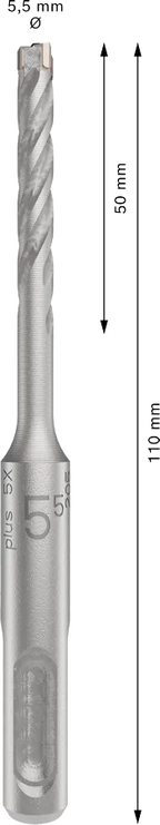 PRO SDS plus-5X Hamerboor, 5,5 x 50 x 110 mm