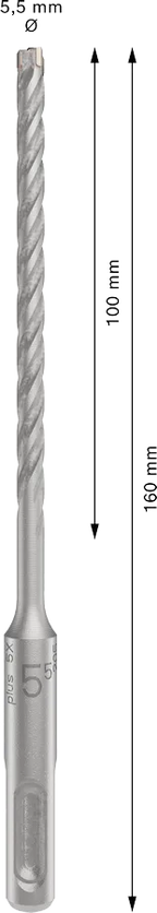 PRO SDS plus-5X Hamerboor, 5,5 x 100 x 160 mm