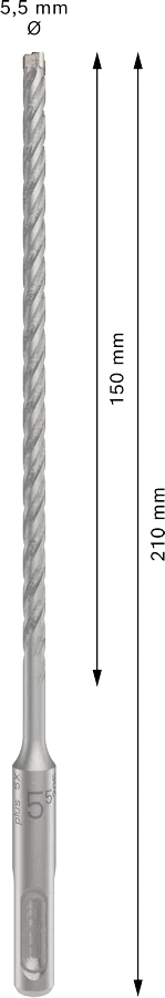 PRO SDS plus-5X Hamerboor, 5,5 x 150 x 210 mm