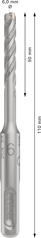 PRO SDS plus-5X Hamerboor, 6 x 50 x 110 mm