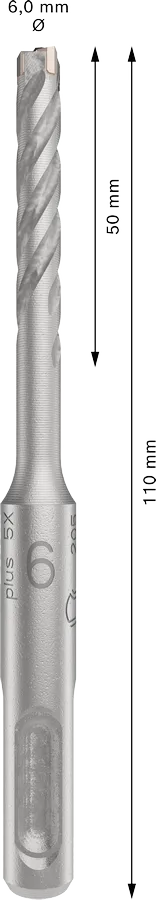 PRO SDS plus-5X Hamerboor, 6 x 50 x 110 mm