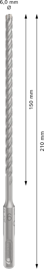 PRO SDS plus-5X Hamerboor, 6 x 150 x 210 mm