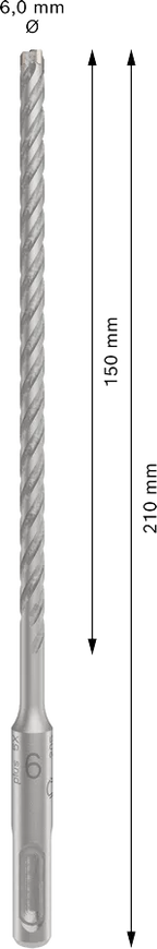 PRO SDS plus-5X Hamerboor, 6 x 150 x 210 mm