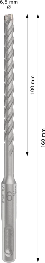PRO SDS plus-5X Hamerboor, 6,5 x 100 x 160 mm