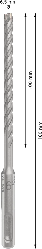 PRO SDS plus-5X Hamerboor, 6,5 x 100 x 160 mm