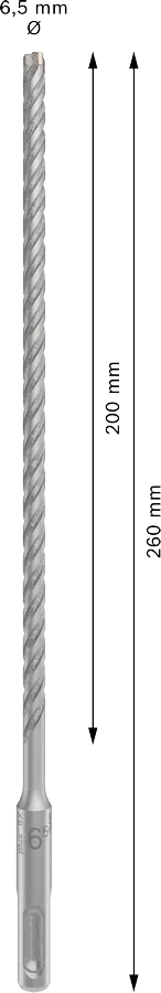 PRO SDS plus-5X Hamerboor, 6,5 x 200 x 260 mm
