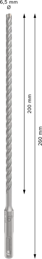 PRO SDS plus-5X Hamerboor, 6,5 x 200 x 260 mm