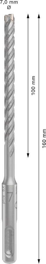PRO SDS plus-5X Hamerboor, 7 x 100 x 160 mm