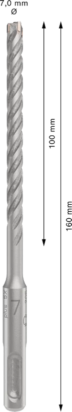 PRO SDS plus-5X Hamerboor, 7 x 100 x 160 mm