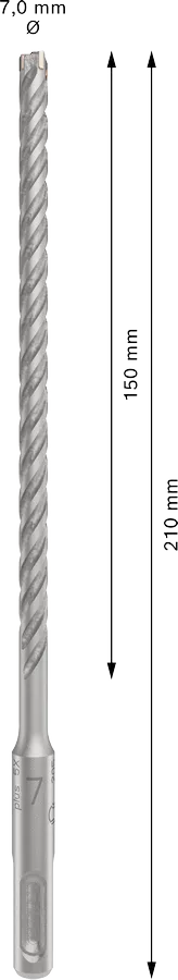 PRO SDS plus-5X Hamerboor, 7 x 150 x 210 mm