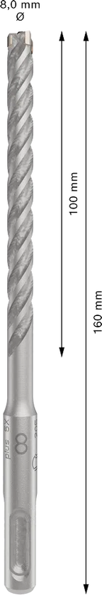 PRO SDS plus-5X Hamerboor, 8 x 100 x 160 mm