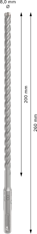 PRO SDS plus-5X Hamerboor, 8 x 200 x 260 mm