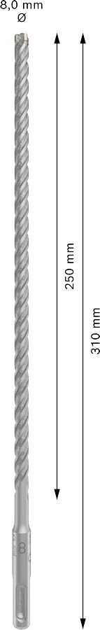 PRO SDS plus-5X Hamerboor, 8 x 250 x 310 mm