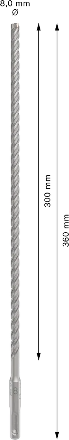 PRO SDS plus-5X Hamerboor, 8 x 300 x 360 mm
