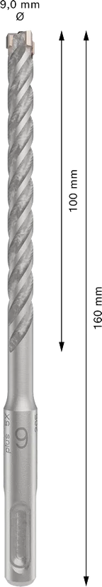 PRO SDS plus-5X Hamerboor, 9 x 100 x 160 mm