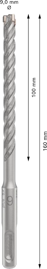 PRO SDS plus-5X Hamerboor, 9 x 100 x 160 mm
