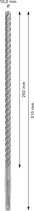 PRO SDS plus-5X Hamerboor, 10 x 250 x 310 mm