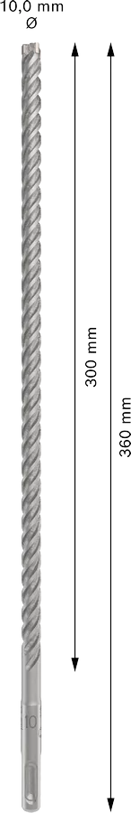 PRO SDS plus-5X Hamerboor, 10 x 300 x 360 mm