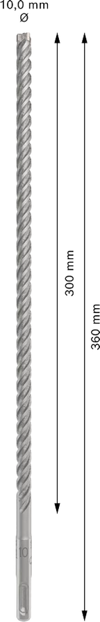 PRO SDS plus-5X Hamerboor, 10 x 300 x 360 mm