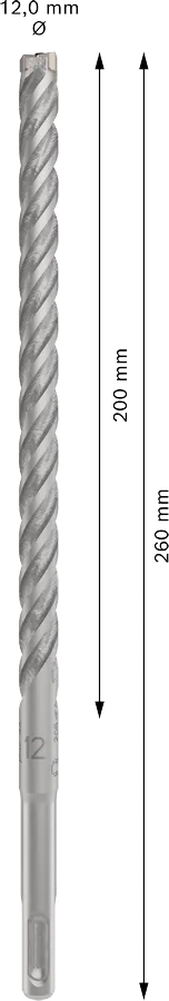 PRO SDS plus-5X Hamerboor, 12 x 200 x 260 mm