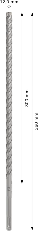 PRO SDS plus-5X Hamerboor, 12 x 300 x 360 mm