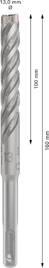 PRO SDS plus-5X Hamerboor, 13 x 100 x 160 mm
