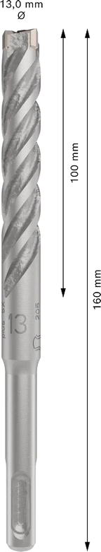 PRO SDS plus-5X Hamerboor, 13 x 100 x 160 mm