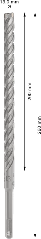 PRO SDS plus-5X Hamerboor, 13 x 200 x 260 mm