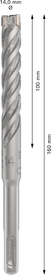 PRO SDS plus-5X Hamerboor, 14 x 100 x 160 mm