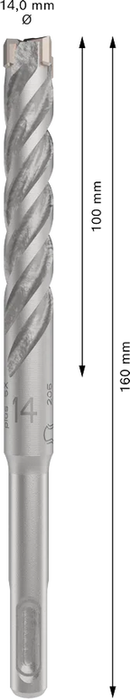 PRO SDS plus-5X Hamerboor, 14 x 100 x 160 mm