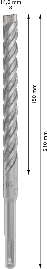 PRO SDS plus-5X Hamerboor, 14 x 150 x 210 mm