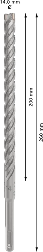 PRO SDS plus-5X Hamerboor, 14 x 200 x 260 mm