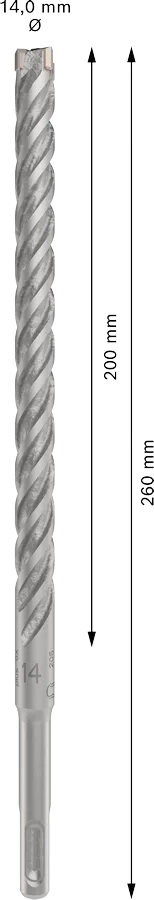 PRO SDS plus-5X Hamerboor, 14 x 200 x 260 mm
