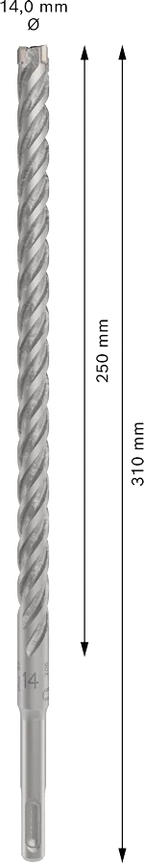 PRO SDS plus-5X Hamerboor, 14 x 250 x 310 mm