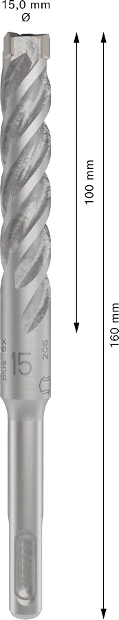 PRO SDS plus-5X Hamerboor, 15 x 100 x 160 mm