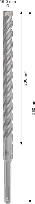 PRO SDS plus-5X Hamerboor, 16 x 200 x 260 mm