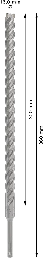 PRO SDS plus-5X Hamerboor, 16 x 300 x 360 mm