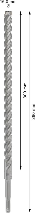 PRO SDS plus-5X Hamerboor, 16 x 300 x 360 mm