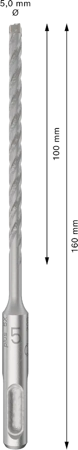 PRO SDS plus-5X Hamerboor, 5 x 100 x 160 mm, 10-delig