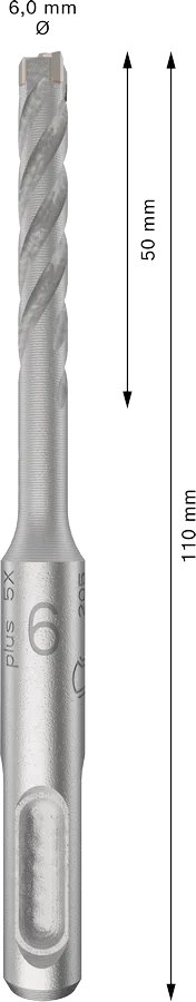 PRO SDS plus-5X Hamerboor, 6 x 50 x 110 mm, 10-delig