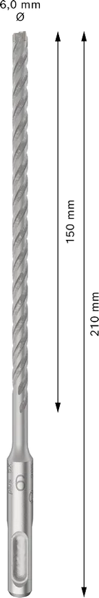PRO SDS plus-5X Hamerboor, 6 x 150 x 210 mm, 10-delig