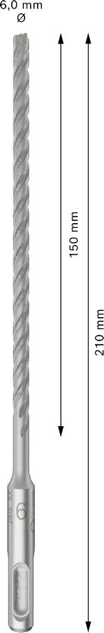 PRO SDS plus-5X Hamerboor, 6 x 150 x 210 mm, 10-delig