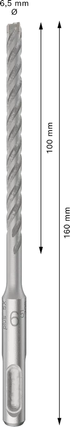 PRO SDS plus-5X Hamerboor, 6,5 x 100 x 160 mm, 10-delig