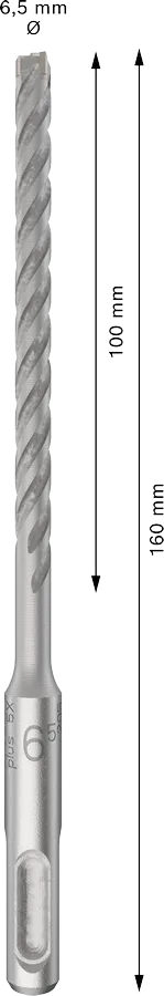 PRO SDS plus-5X Hamerboor, 6,5 x 100 x 160 mm, 10-delig
